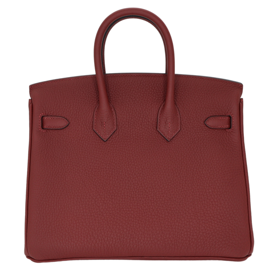 Hermes25cm Birkin Rouge H Togo Leather Palladium Hardware