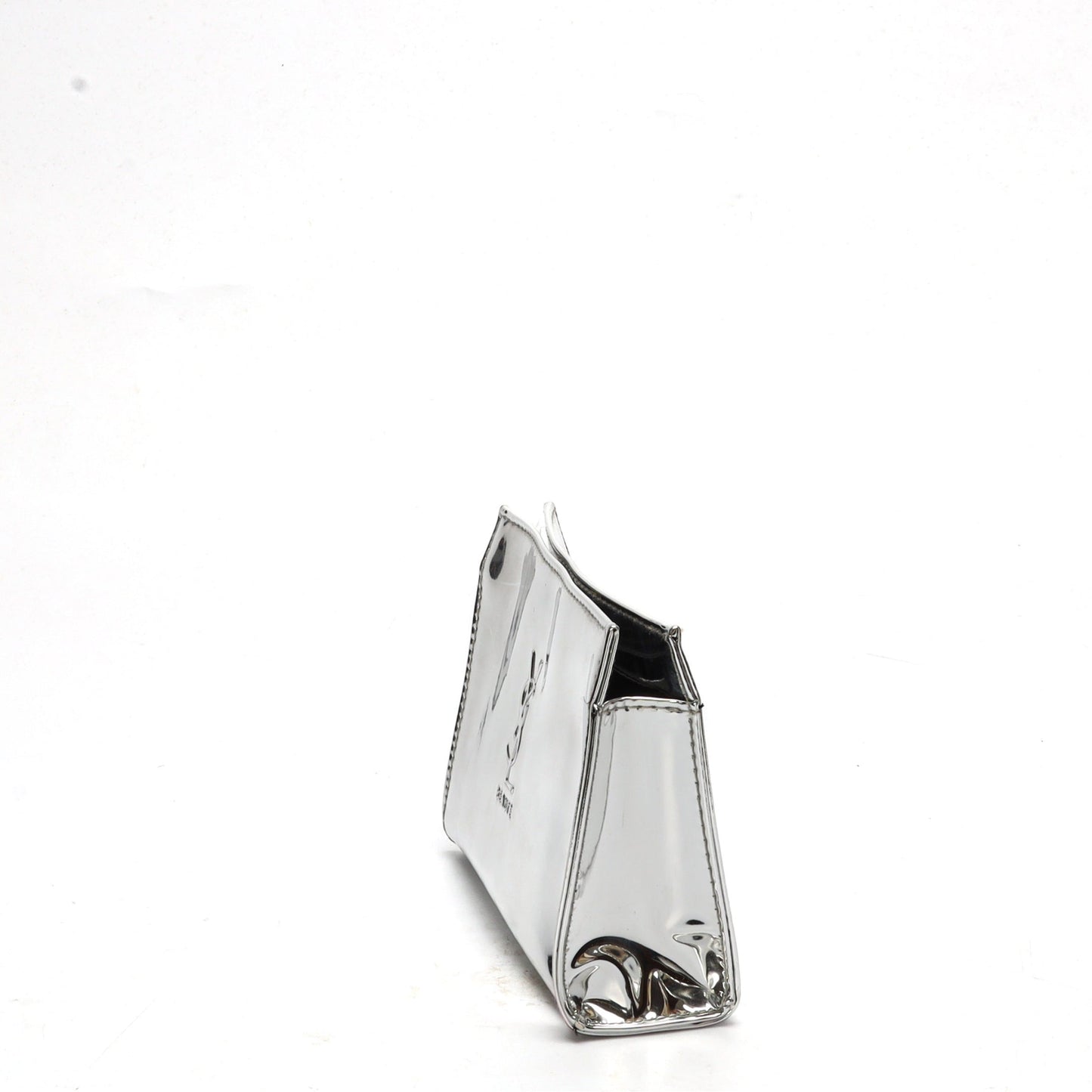 Yves Saint Laurent Silver Beauty Pouch Luxury Handbag