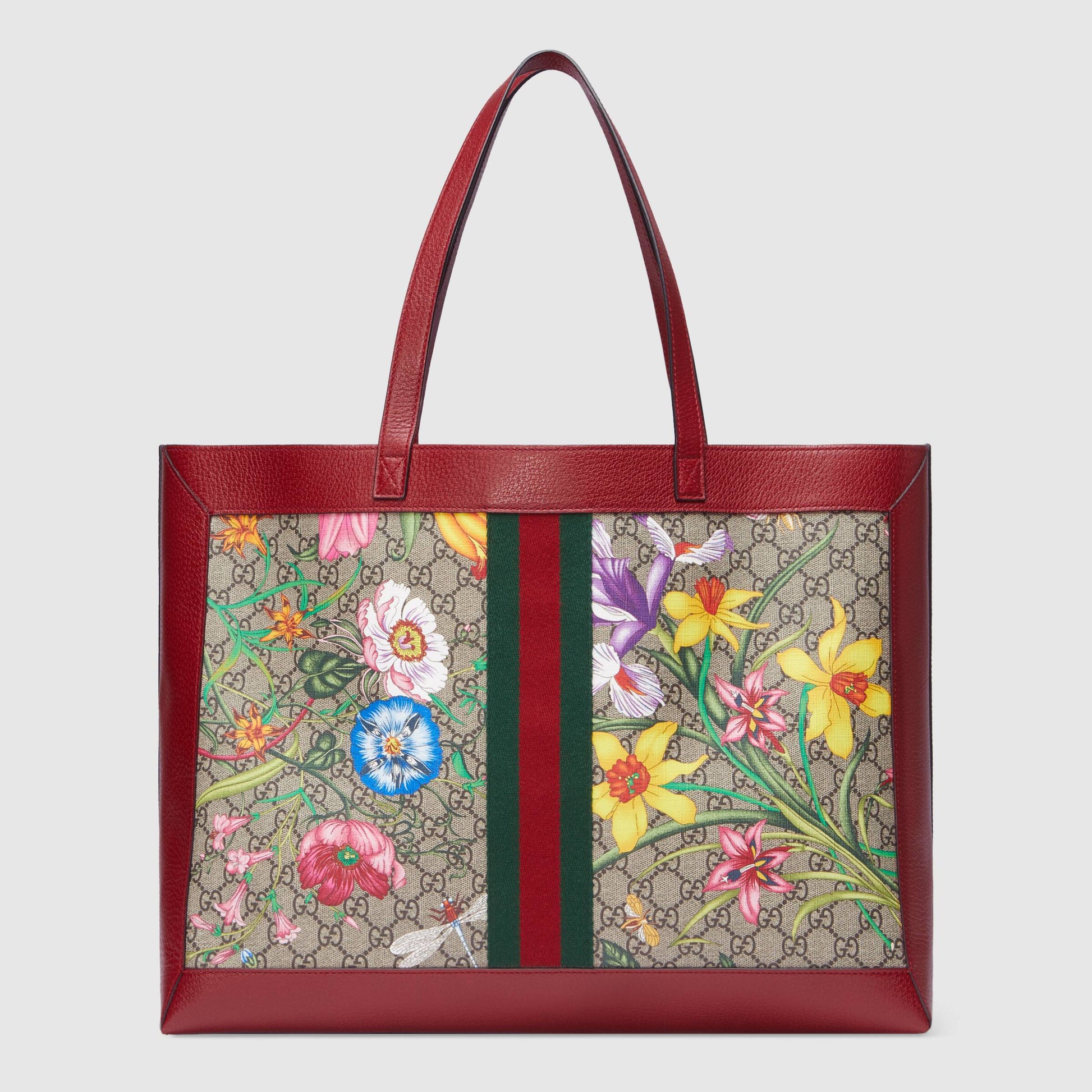 Gucci Monogram Leather Canvas Tote
