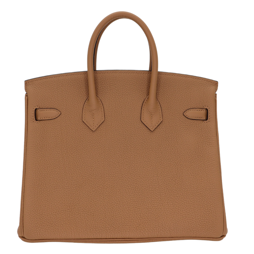 Hermes25cm Birkin Chai Togo Leather Palladium Hardware