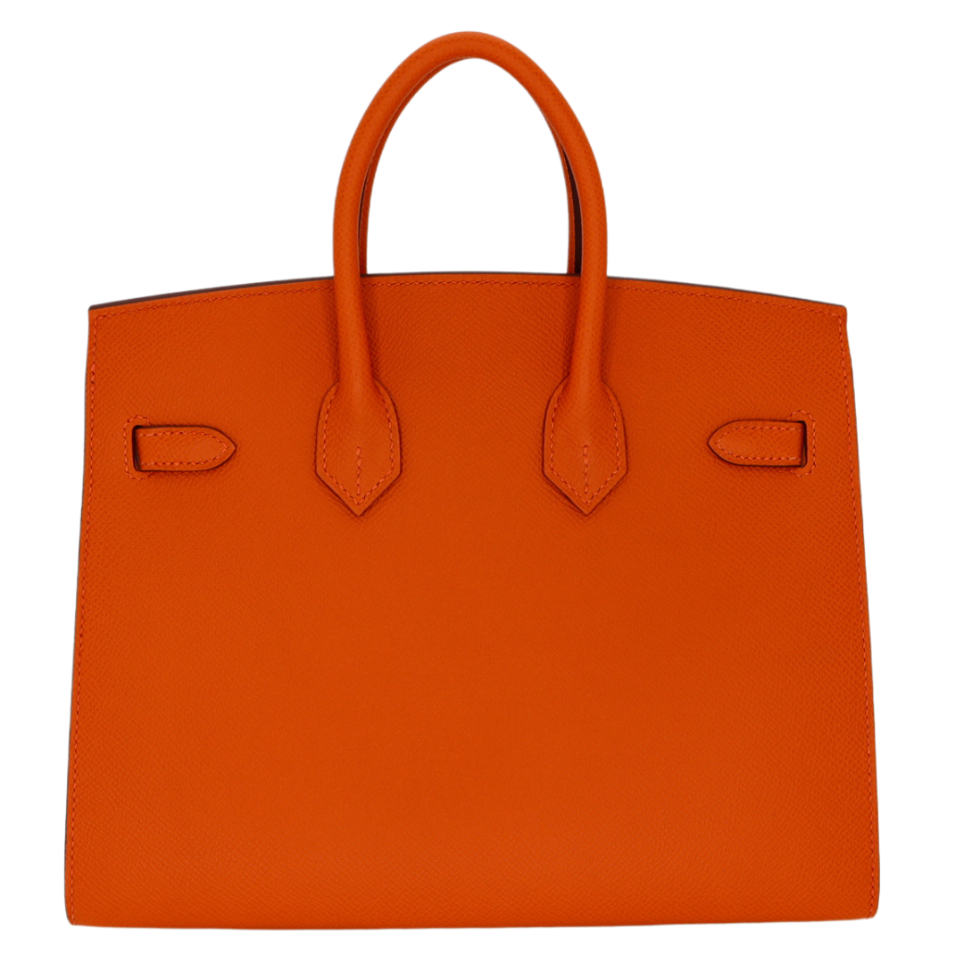 Hermes25cm Birkin HSS Sellier Orange/ Gold Epsom Leather BrushedGold Hardware