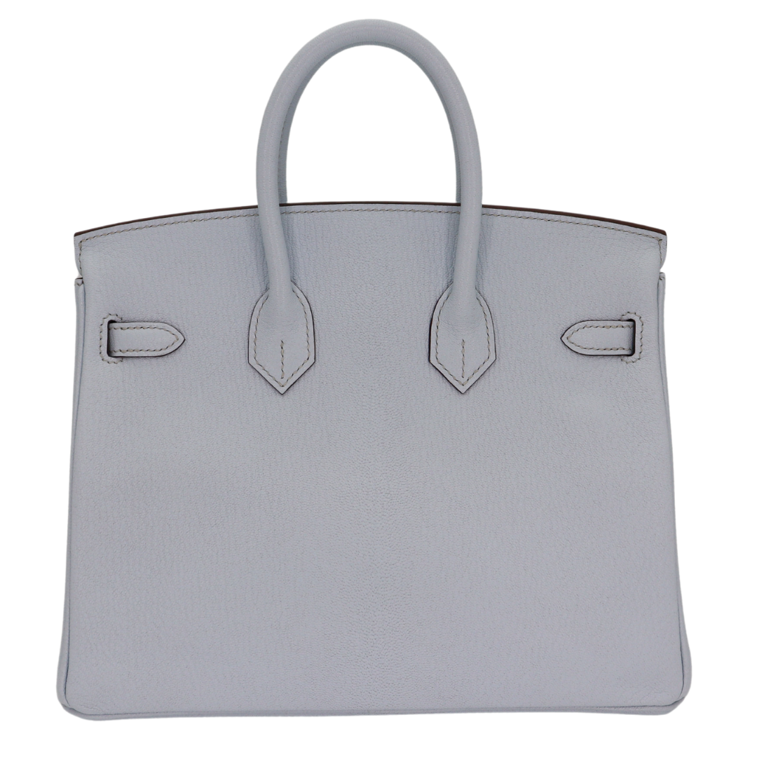 Hermes25cm Birkin HSS Bleu Brume Chèvre Leather Palladium Hardware