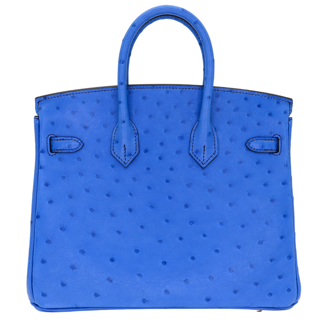 Hermes25cm Birkin HSS Mykonos Ostrich Brushed Gold Hardware