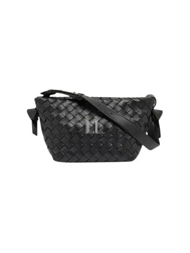 Luxury Bottega Veneta Intrecciato Tie Shoulder Bag Black