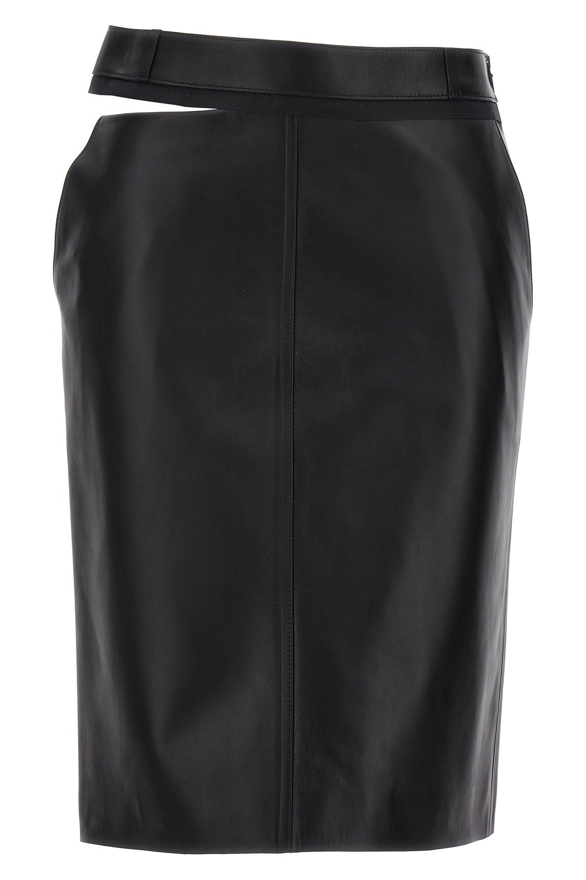 Fendi Women Leather Midi Skirt