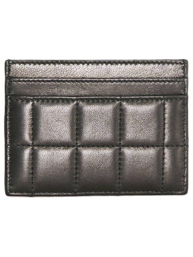 Luxury Saint Laurent Trending 2026 Logo Print Quilted Card Wallet Black