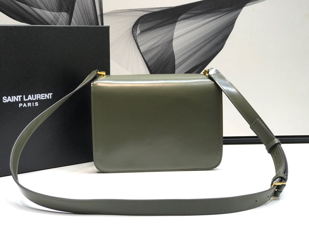 Yves Saint Laurent Le Carre Satchel In Box Dark Green
