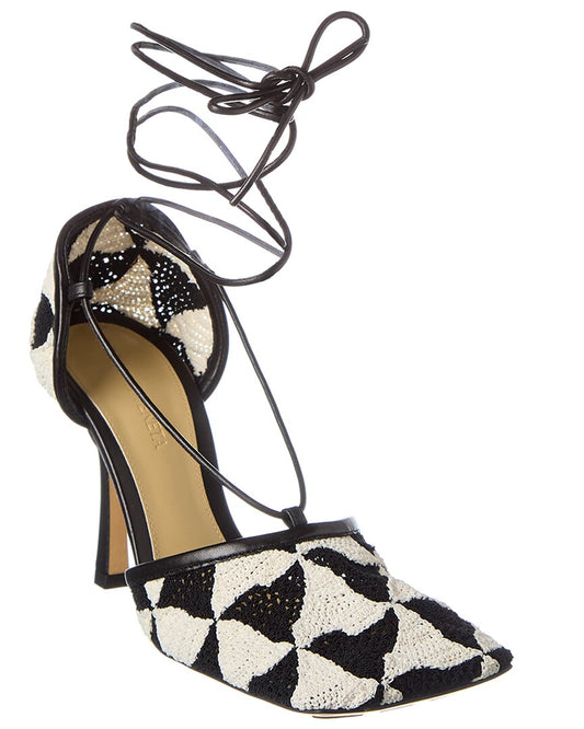 Luxury Bottega Veneta Stretch Leather-Trim Sandal