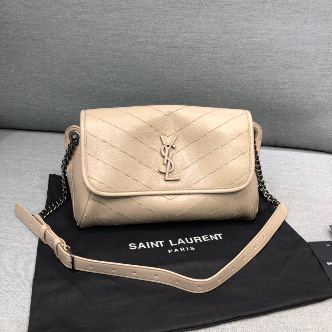 Yves Saint Laurent Niki Medium Crinkled Shoulder Bag