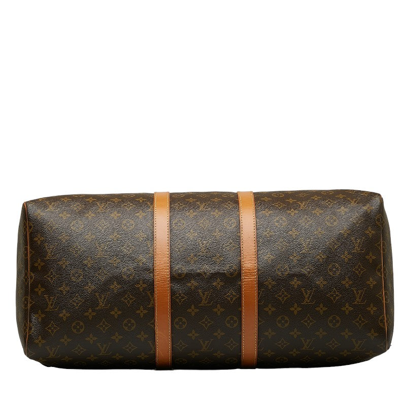 Louis Vuitton Monogram Keepall 55 Boston Bag Travel Bag Brown