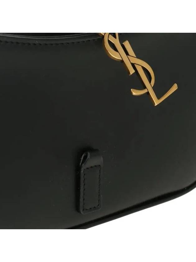 Luxury Saint Laurent Trending 2025 LE 7 Small Smooth Leather Hobo Shoulder Bag Black