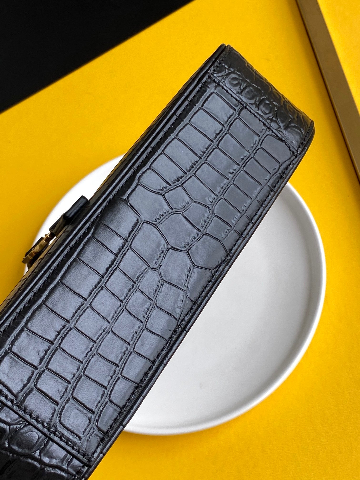 Yves Saint Laurent Hobo Bag Black In Embossed Material