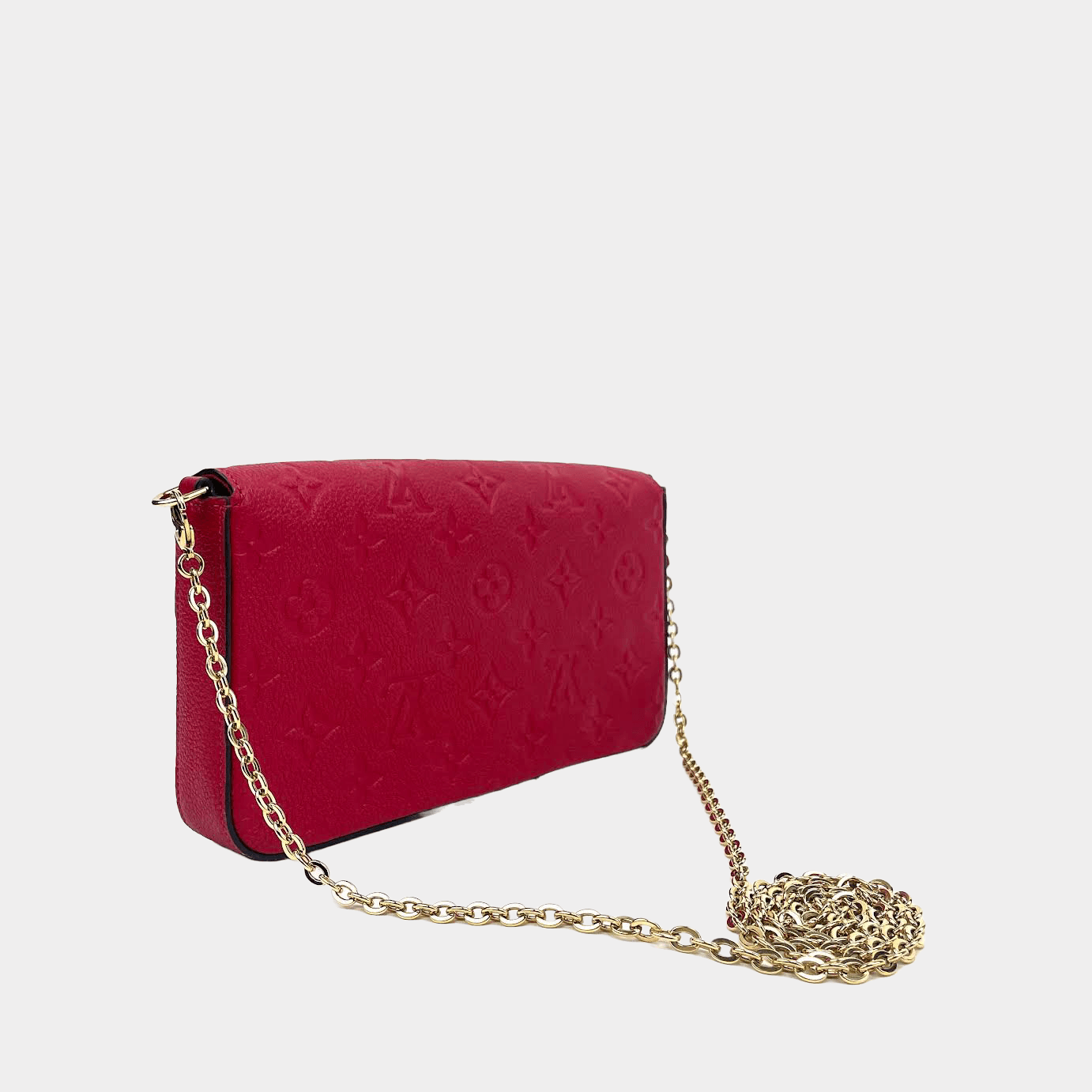 LOUIS VUITTON Monogram Empreinte Pochette Félicie -Red Clutch