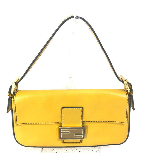 FENDI Handbag 8BR600 leather yellow FF Mamma Bucket Women