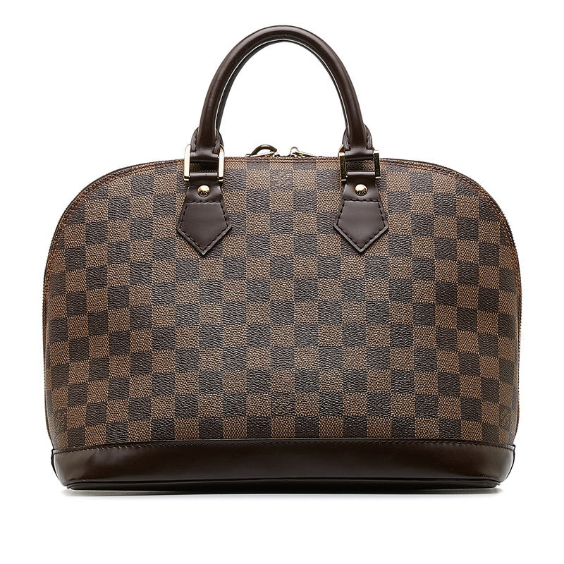 Louis Vuitton Alma Handbag Brown PVC Leather Louis Vuitton