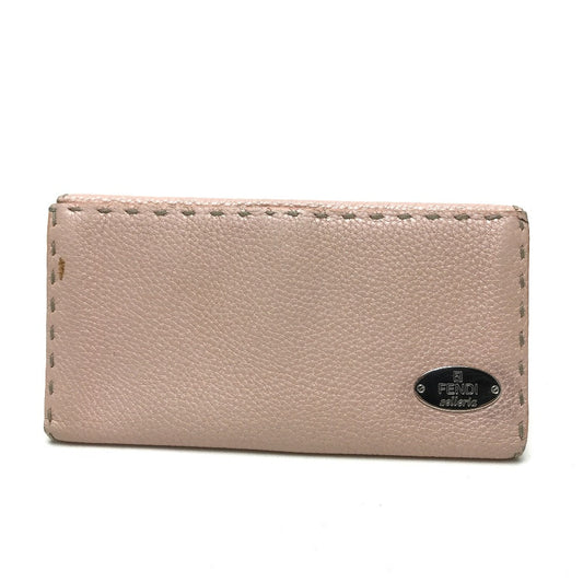 FENDI Long Wallet Purse 8M0144 leather pink Celeria Roman leather