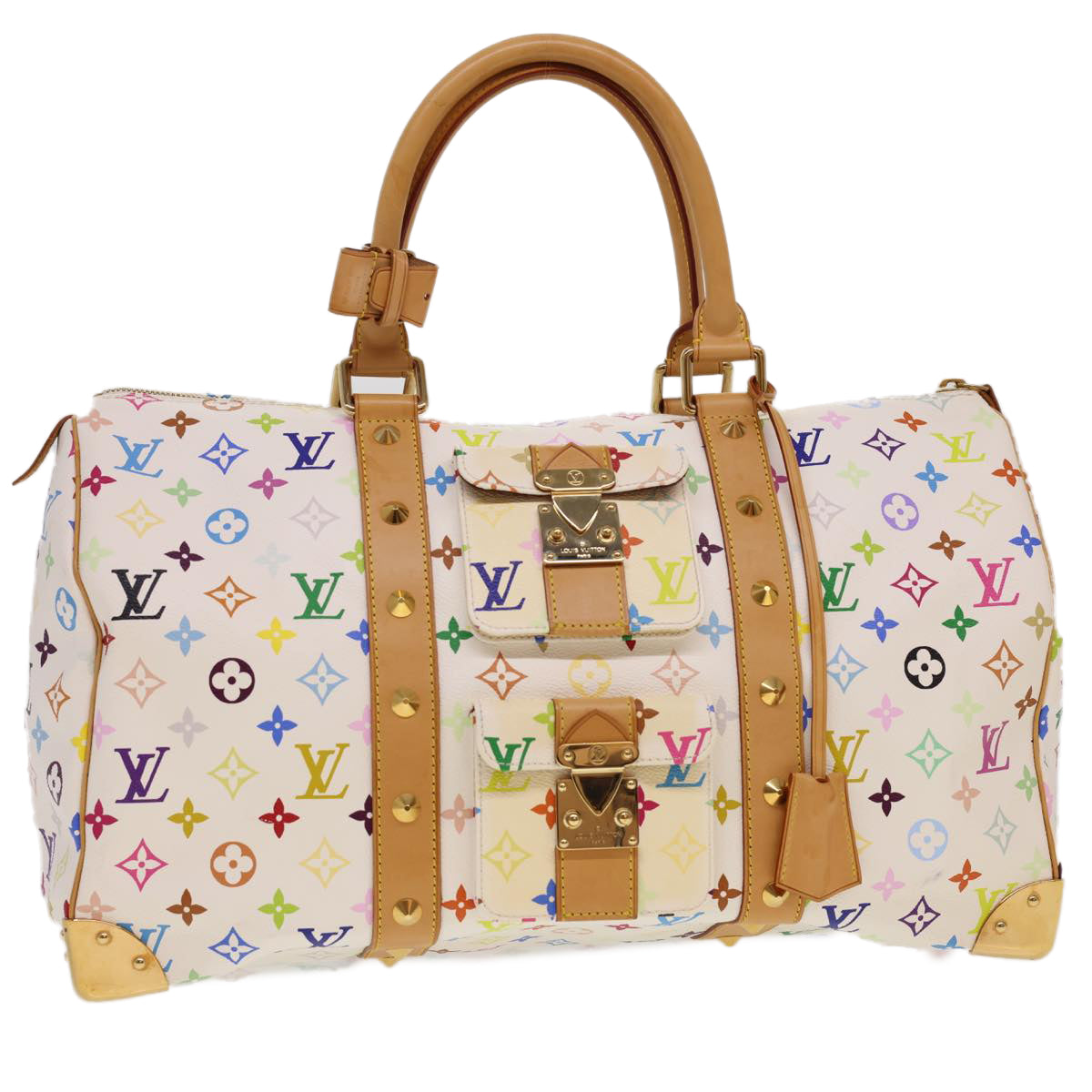 LOUIS VUITTON Monogram Multicolor Keepall 45 Boston Bag M92641 LV 40082A