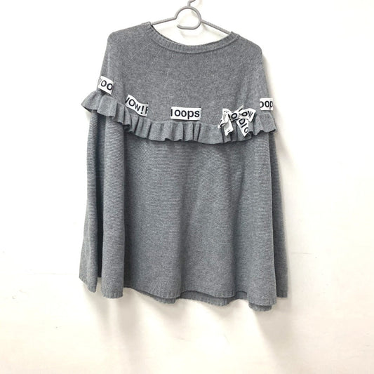 FENDI poncho Wool, Rayon gray logo ribbon frill Women ‚–