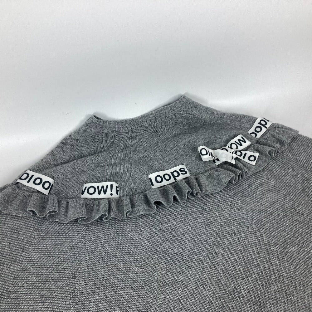 FENDI poncho Wool, Rayon gray logo ribbon frill Women ‚–