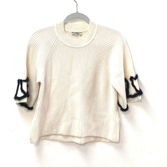 FENDI knit FZY681 Wool, Cashmere Ivorytype 18AW heart fur Women 40