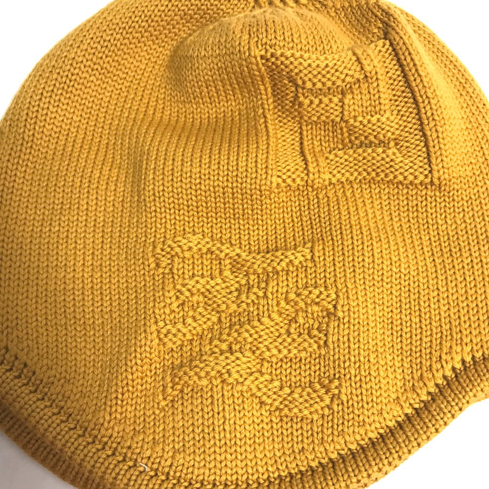 FENDI Knit hat FXQ056 wool yellow logo Women