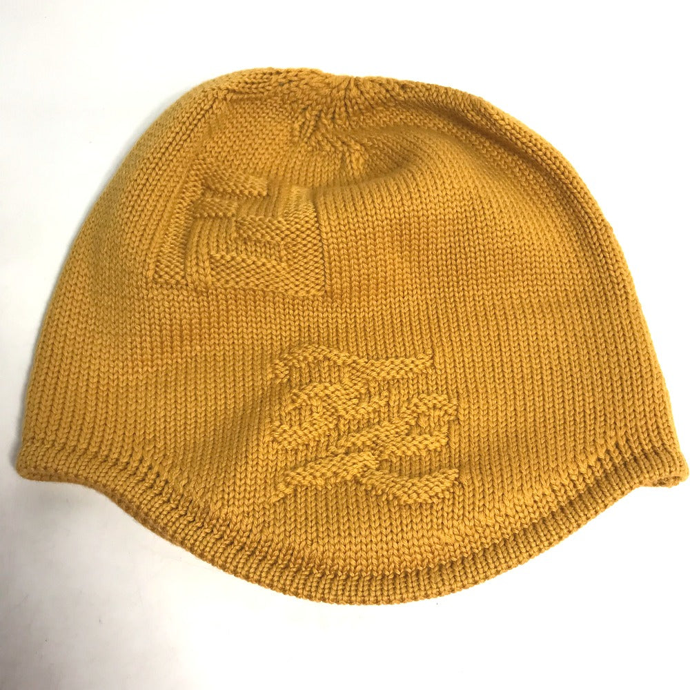 FENDI Knit hat FXQ056 wool yellow logo Women
