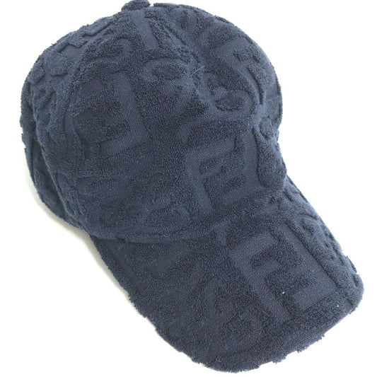 FENDI cap FXQ768 cotton Navy Zucca Pile