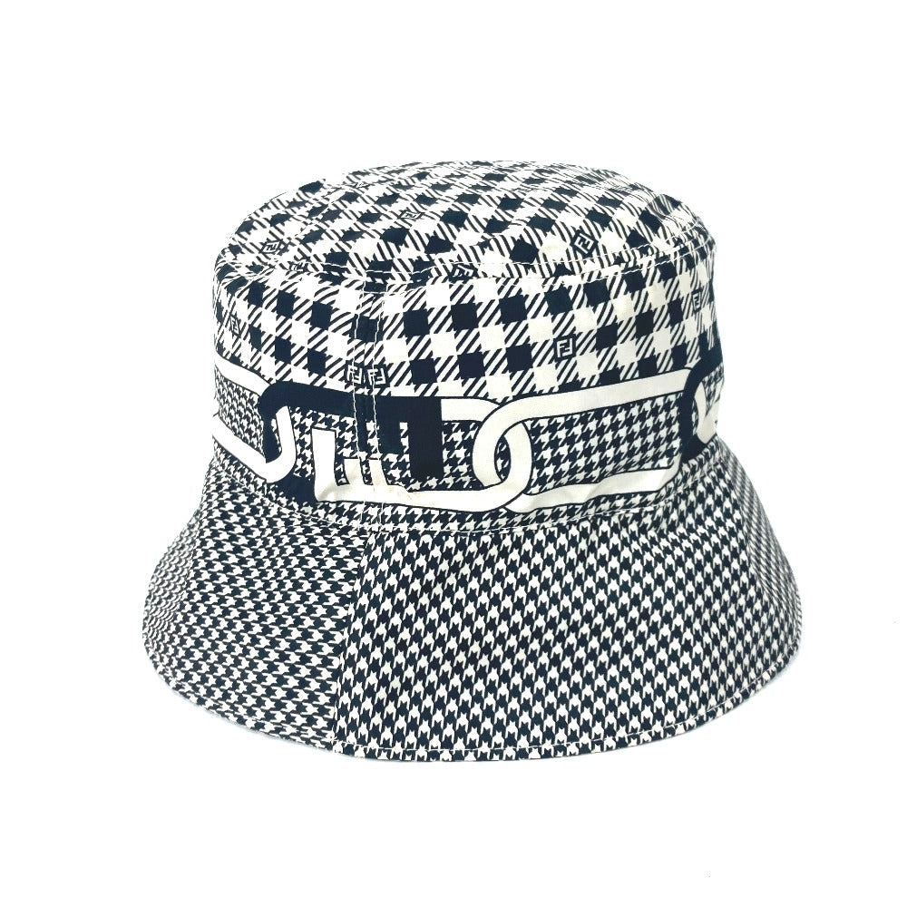 FENDI hat FXQ801 Nylon black Houndstooth mens S