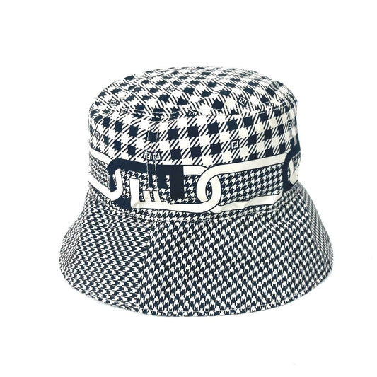 FENDI hat FXQ801 Nylon black Houndstooth mens S