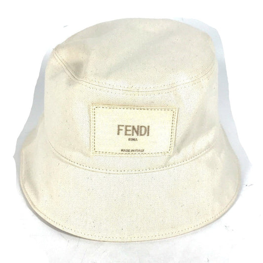 FENDI hat FXQ801 cotton beige logo Women