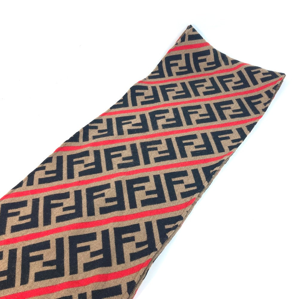 FENDI Scarf wool Brown Zucca logo Women