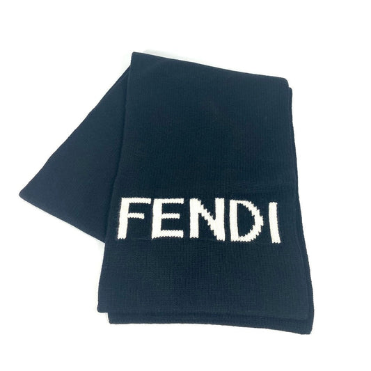 FENDI Scarf wool black logo