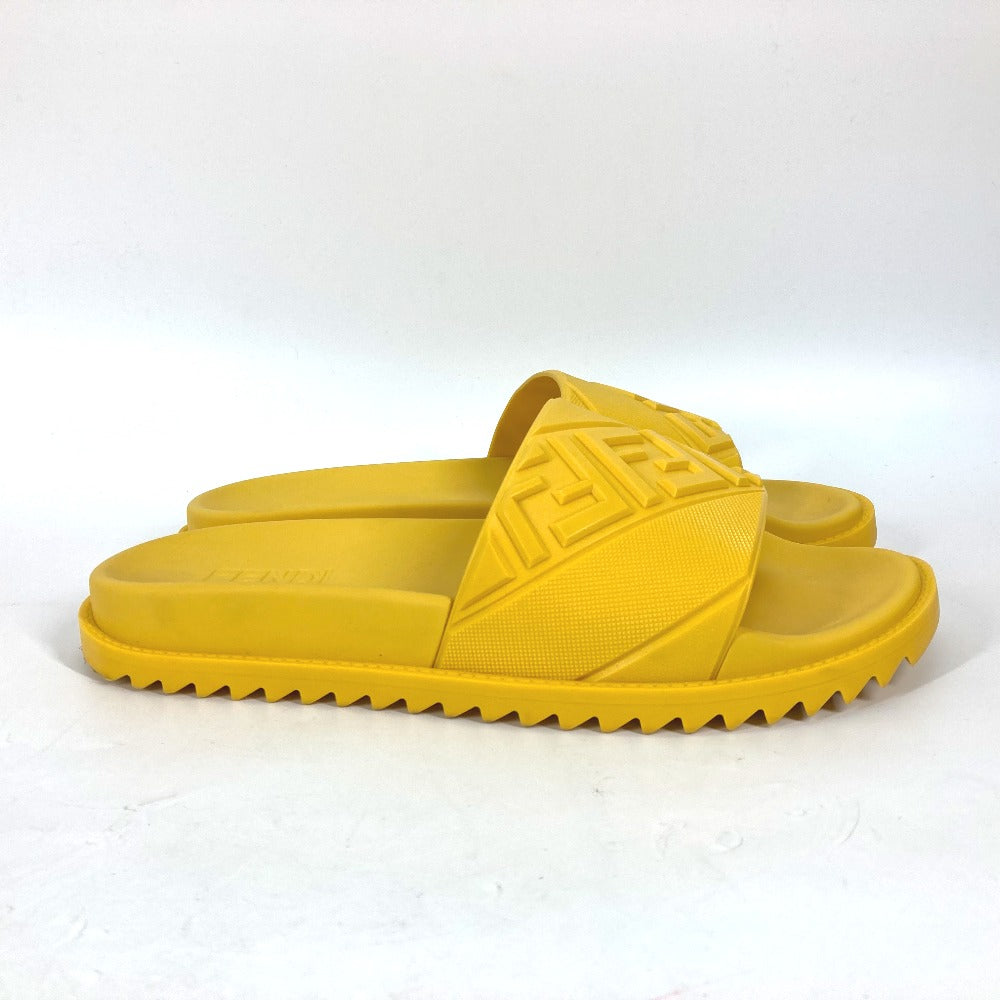 FENDI Sandals 7X1377 rubber yellow shoes logo mens 7