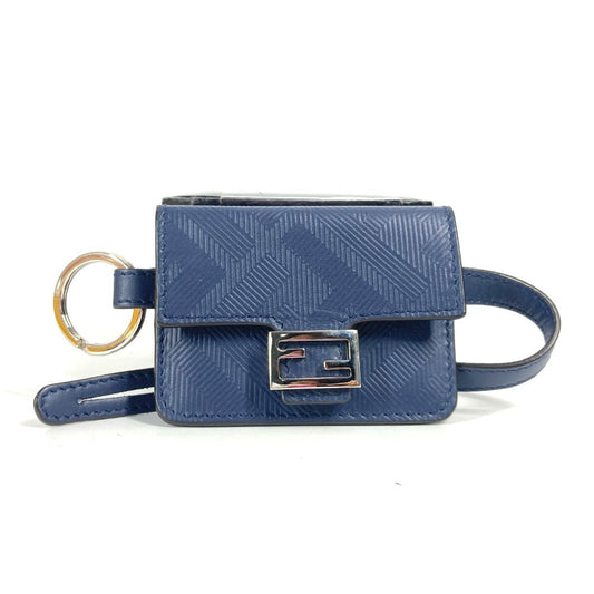 FENDI charm leather Navy Bucket type Bag type Women