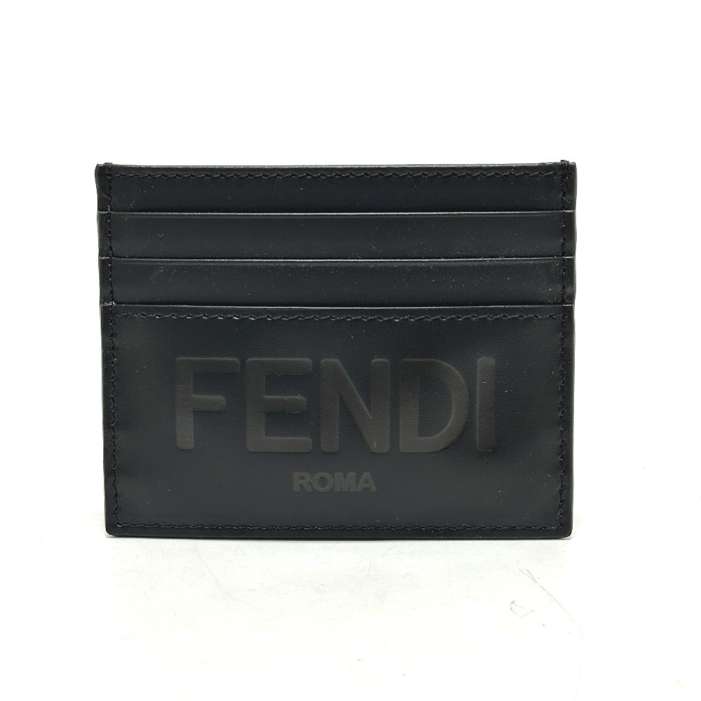 FENDI Card Case 7M0164 leather black logo mens