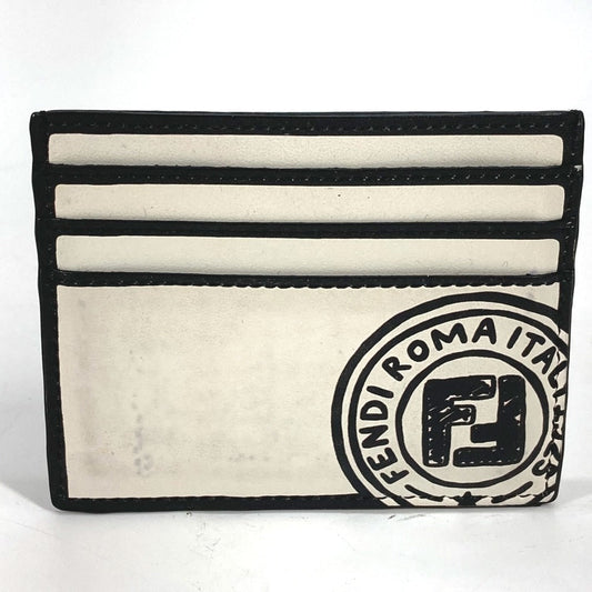 FENDI Card Case 7M0164 leather white Joshua Vides Collaboration logo mens