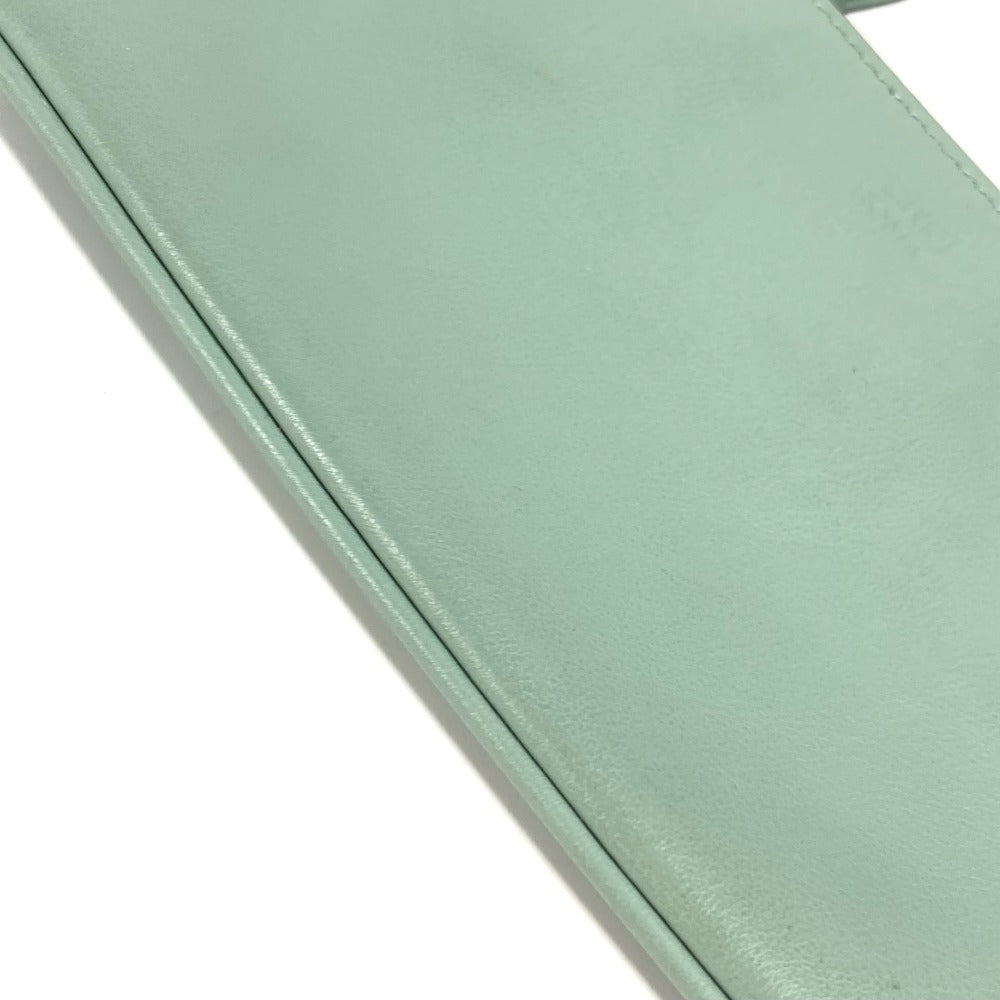 FENDI Pouch 8BS007 leather green Coin case Wallet Clutch Small Women