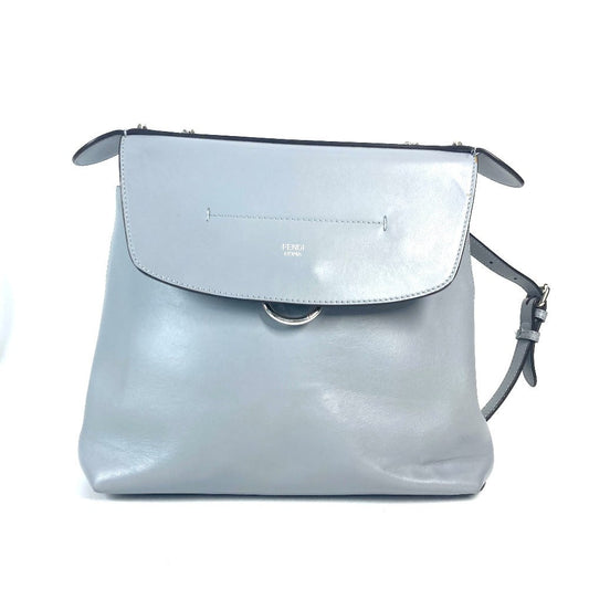 FENDI Backpack 8BZ042 leather blue to school Women
