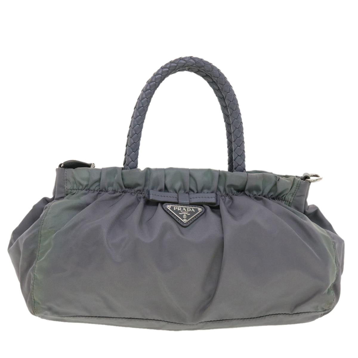 Prada Hand Bag Nylon 2way Gray