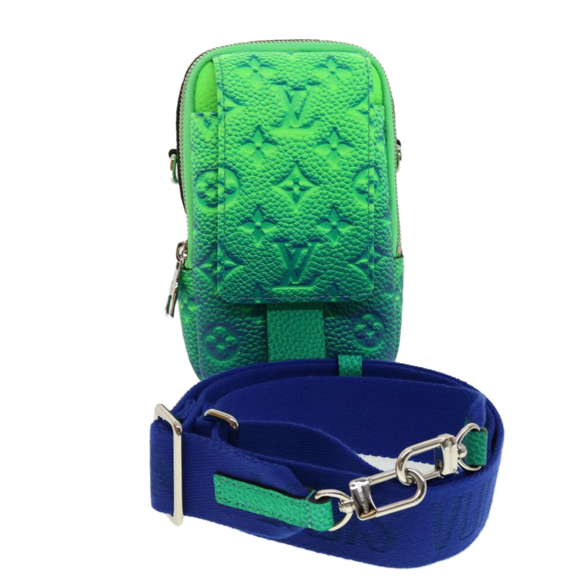 LOUIS VUITTON Taurillon Illusion Double Phone Pouch Shoulder Bag 40261A