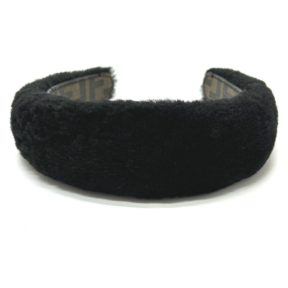 FENDI hair accessory fur black Hair band head band boa zucca Women
