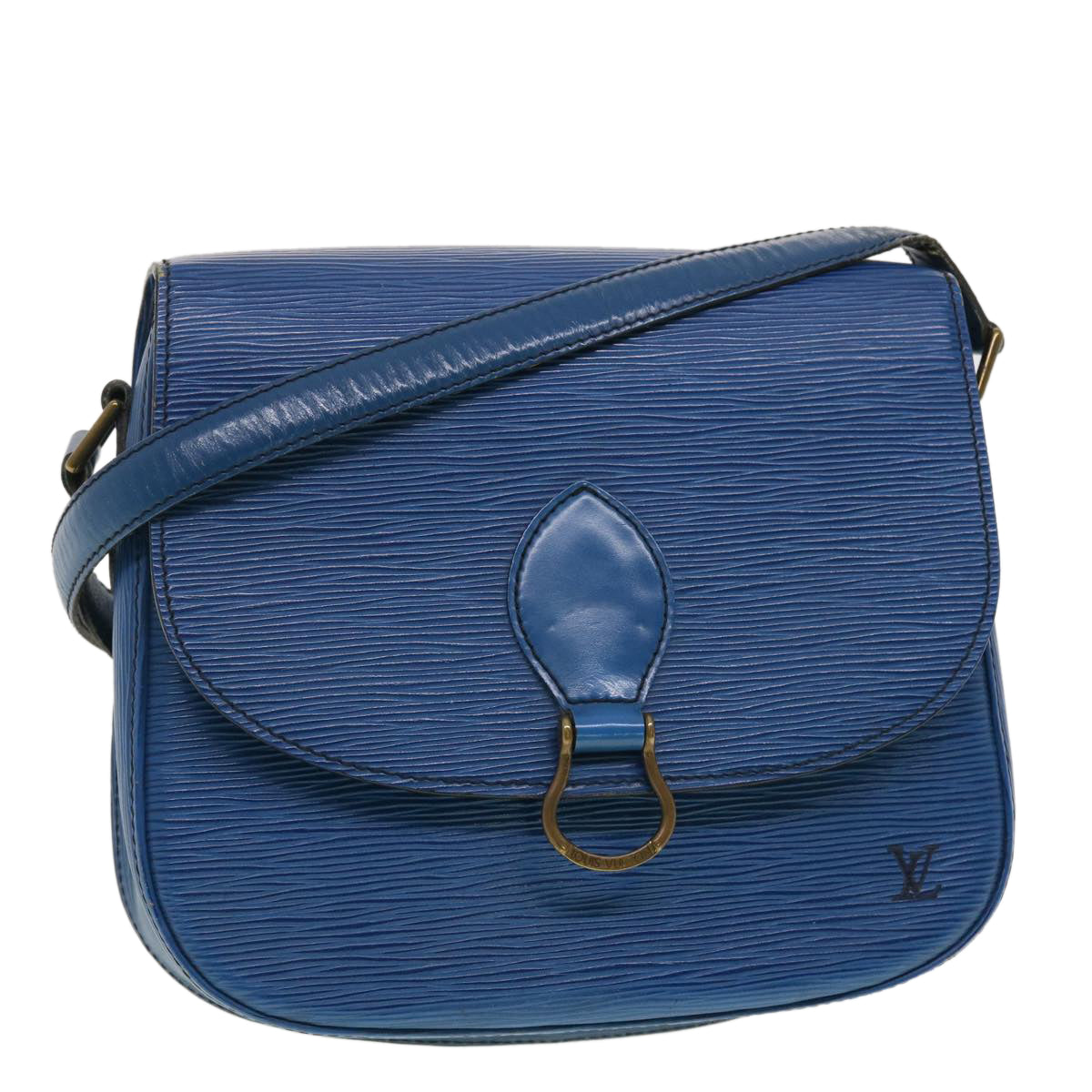 LOUIS VUITTON Epi Saint Cloud GM Shoulder Bag Blue M52195 LV 40302