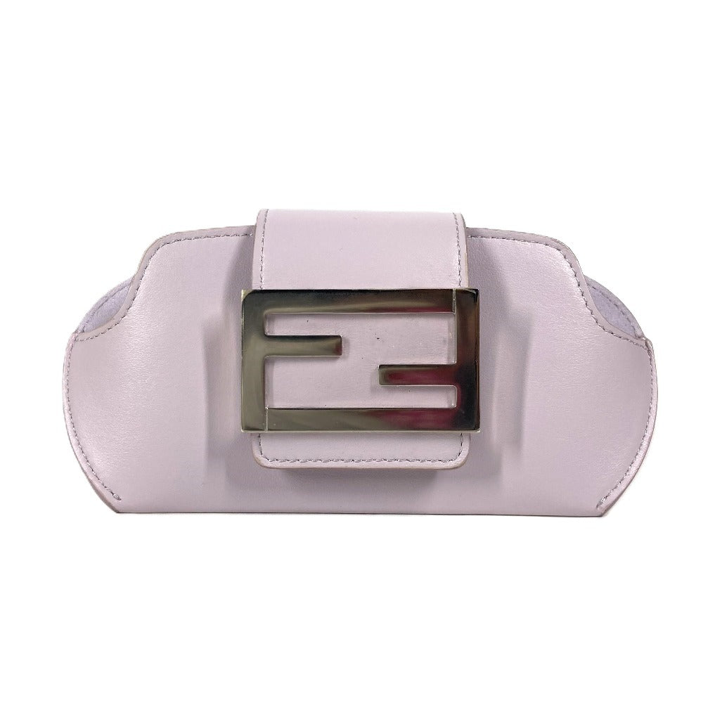 FENDI Pouch 7AS069 leather Light purple Eye Glasses Sunglasses Case FF logo glasses case Women