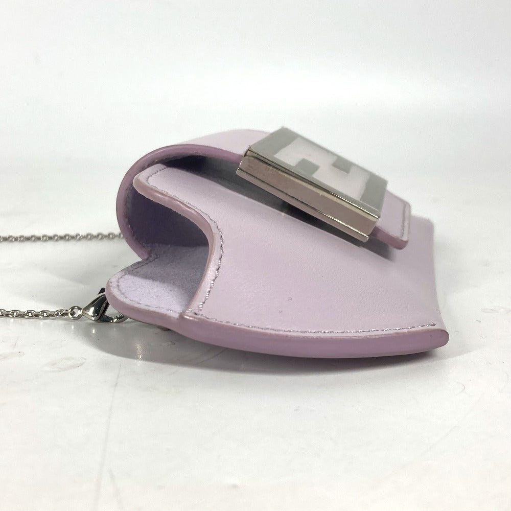 FENDI Pouch 7AS069 leather Light purple Eye Glasses Sunglasses Case FF logo glasses case Women