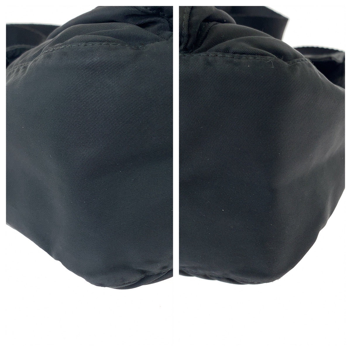 PRADA Shoulder Bag Nylon Black SilverMetal Test Triangle With logo