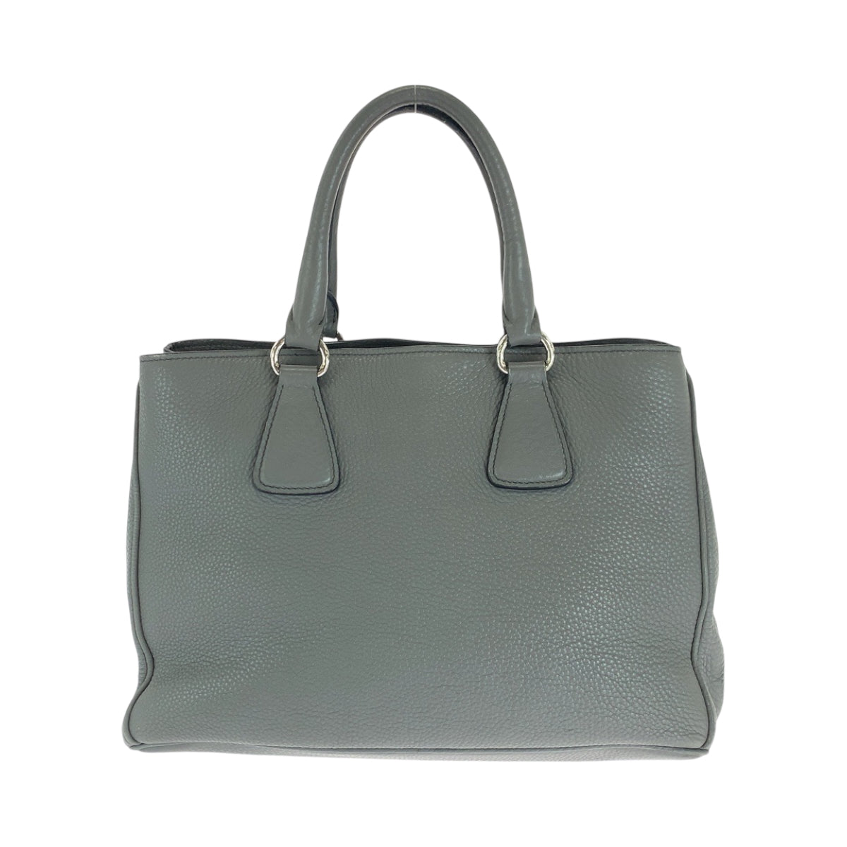 PRADA Shoulder Bag leather gray Vitterodino logo