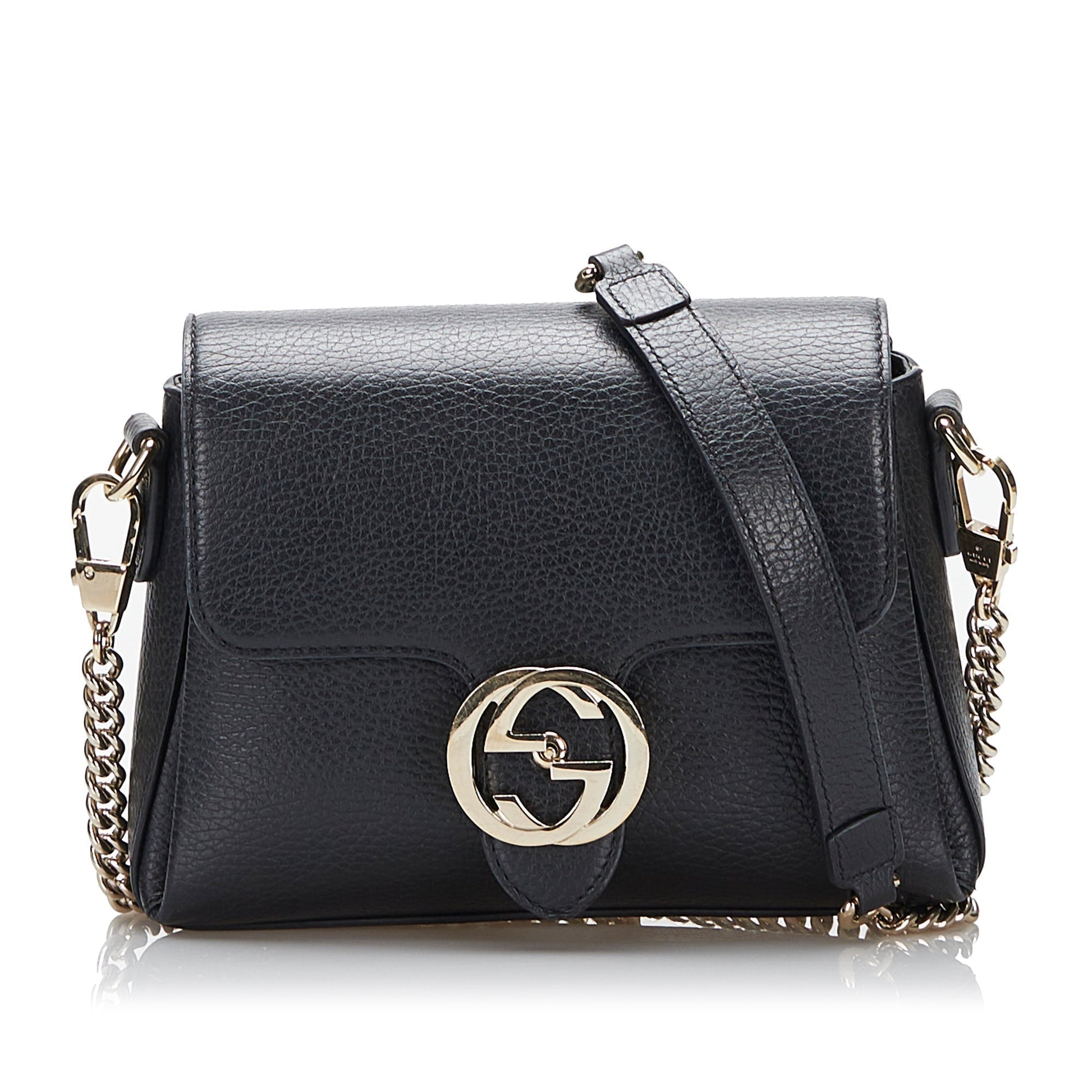 Gucci Interlocking G Leather Chain Crossbody Style 3