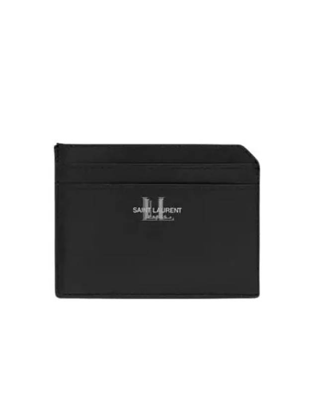 Luxury Saint Laurent Trending 2026 Paris Open Smooth Leather Card Wallet Black