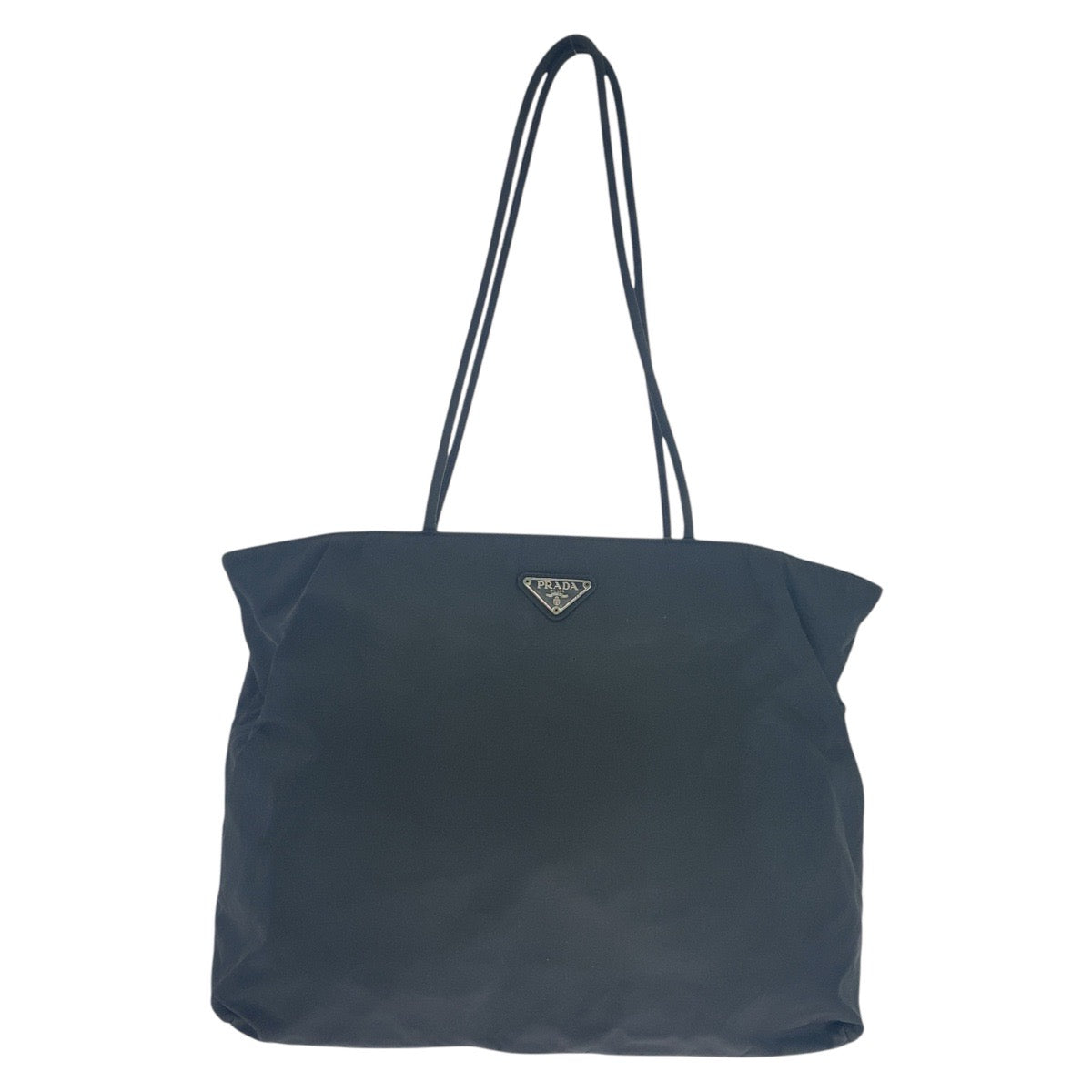 PRADA Shoulder Bag Nylon Black SilverMetal Shoulder Bag Tote Bag Test Triangle With logo Women