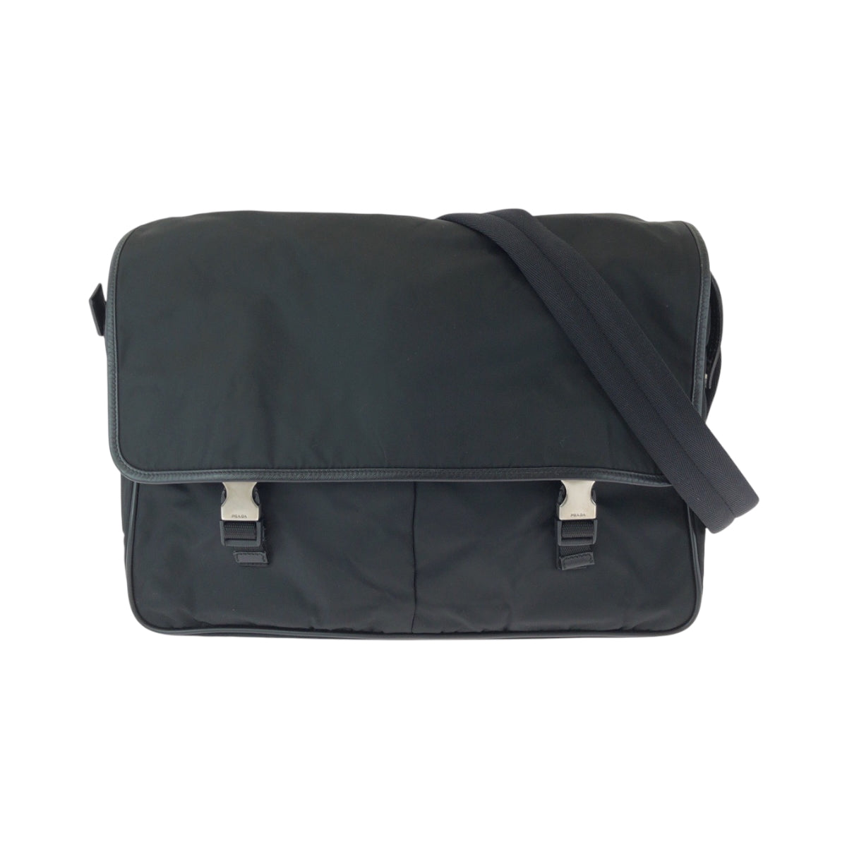 PRADA Shoulder Bag Nylon black Test Triangle With logo